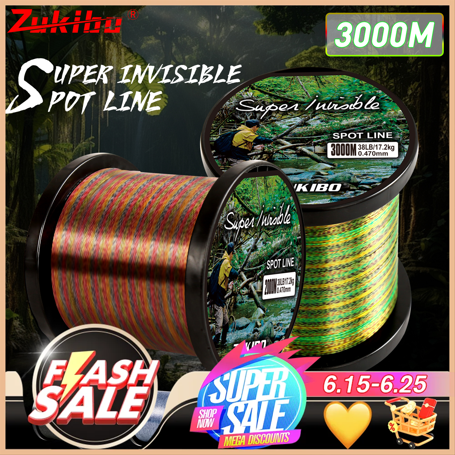 ZUKIBO 2000m 1000m 500m Invisi - Copolymer Line ulasan dan harga