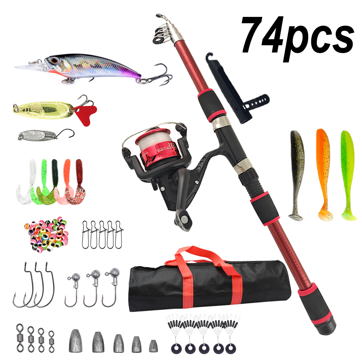 Fishing Pole Set Full Kits Wit - Fishing Line Spooler ulasan dan harga