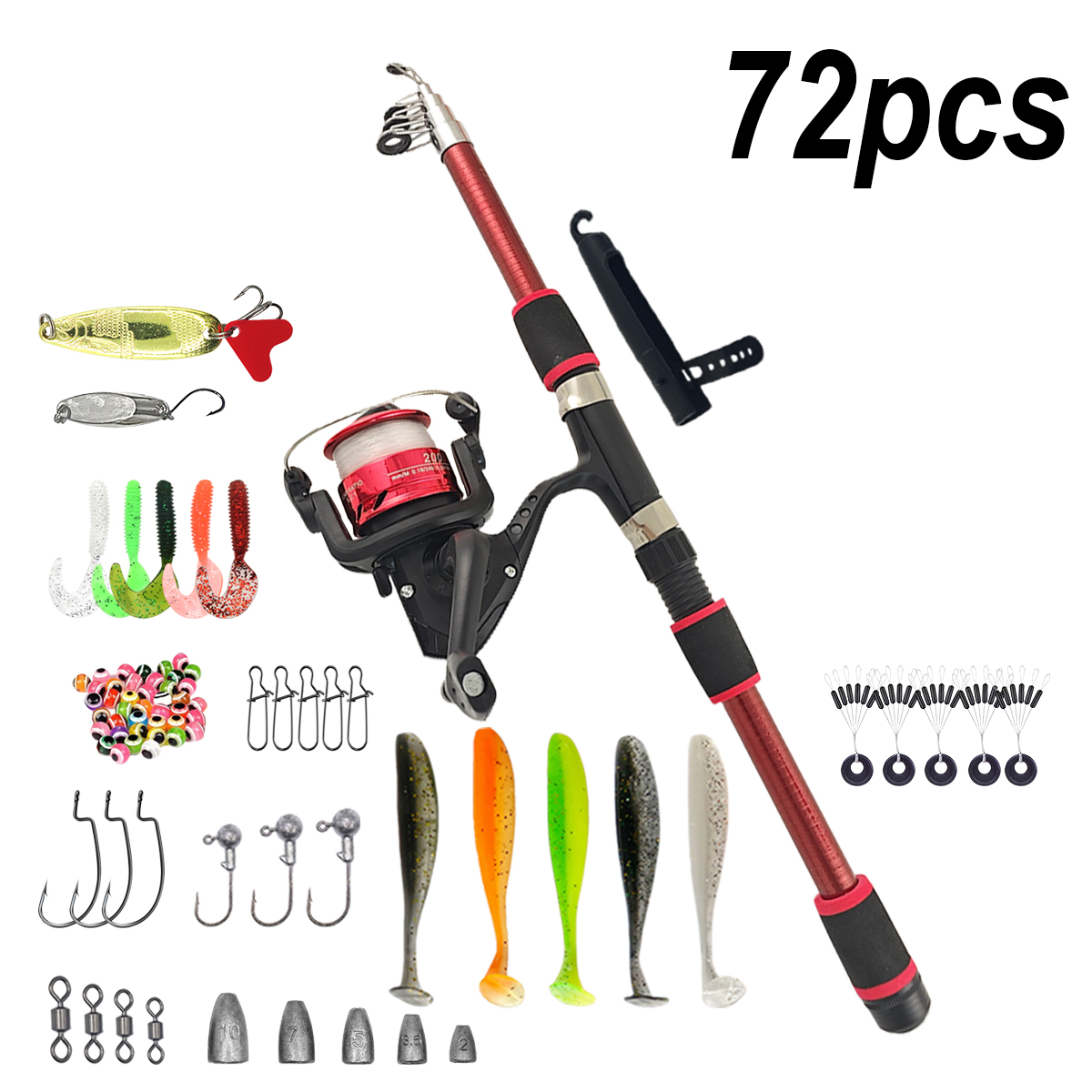 Fishing Pole Set Full Kits Wit - Fishing Line Spooler ulasan dan harga